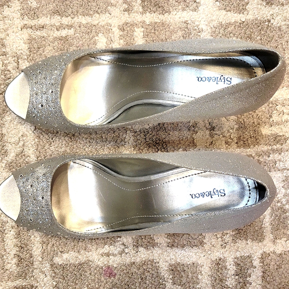 style&Co woman silver heels.
